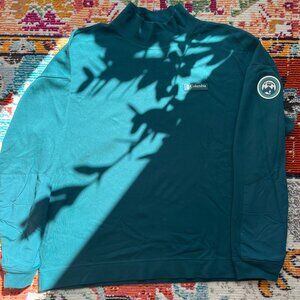 KITH FOR COLUMBIA GREEN MOCKNECK PULLOVER UNISEX SIZE L
